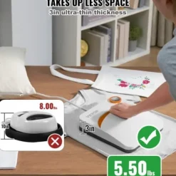 Värmepress 24,7x24,7x7,4 cm vit, sublimeringsöverföringsenhet