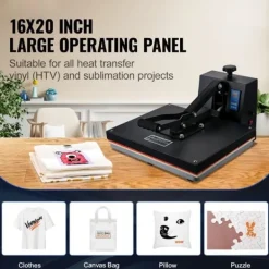 Värmepressmaskin 16 x 20, Sublimeringsöverföringsskrivare för DIY T-shirt, snabbt värme, digital temperaturkontroll