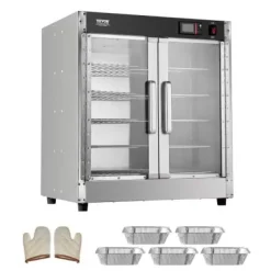 Matuppvärmare-Värmeskåp för mat, 5 nivåer rostfritt stål, justerbara hyllor, förvaring