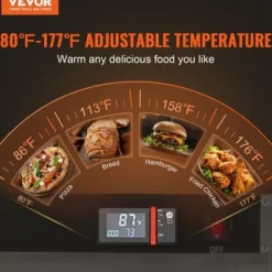 Matuppvärmare-Värmeskåp för mat, 5 nivåer rostfritt stål, justerbara hyllor, förvaring