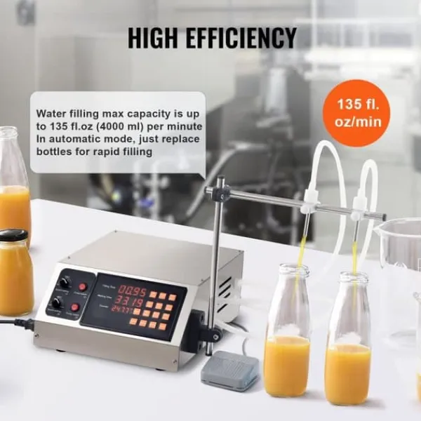 Dryckesautomater-Vätskepåfyllningsmaskin, 30-4000 ml kapacitet, automatisk flaskfyllare för mjölk, vatten, vin, sojasås m.m.