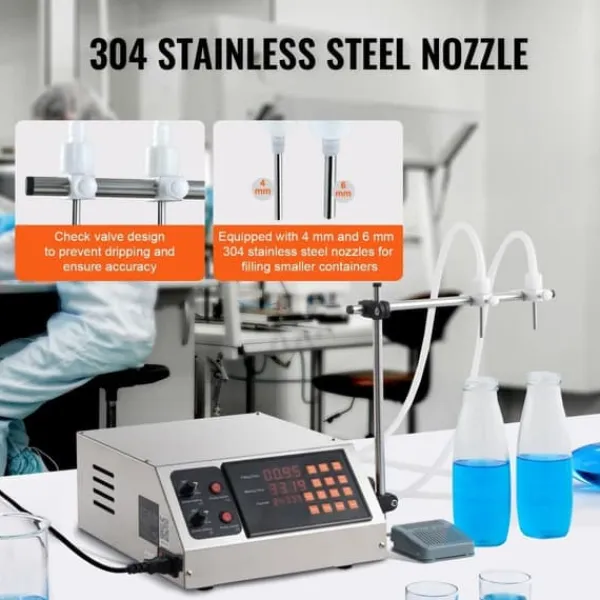 Dryckesautomater-Vätskepåfyllningsmaskin, 30-4000 ml kapacitet, automatisk flaskfyllare för mjölk, vatten, vin, sojasås m.m.