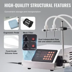 Dryckesautomater-Vätskepåfyllningsmaskin, 30-4000 ml kapacitet, automatisk flaskfyllare för mjölk, vatten, vin, sojasås m.m.