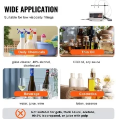 Dryckesautomater-Vätskepåfyllningsmaskin, 30-4000 ml kapacitet, automatisk flaskfyllare för mjölk, vatten, vin, sojasås m.m.