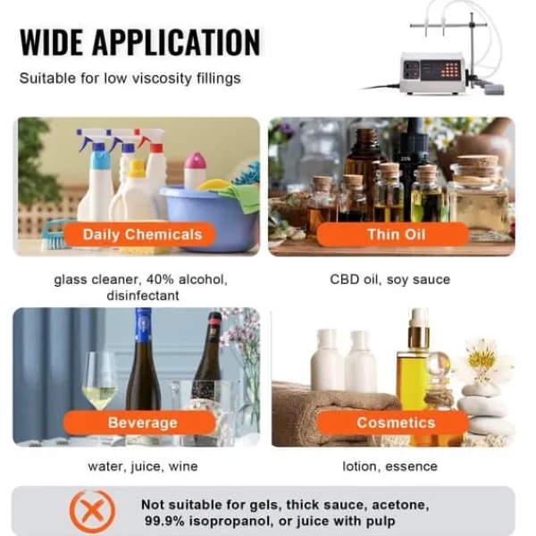 Dryckesautomater-Vätskepåfyllningsmaskin, 30-4000 ml kapacitet, automatisk flaskfyllare för mjölk, vatten, vin, sojasås m.m.