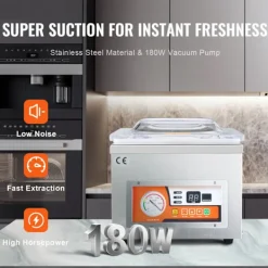 260W 100 Kpa kammarvakuumförslutare för mat, kött och marinader, vakuumförpackningsmaskin för kök, lätt att använda