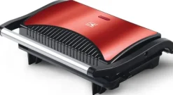 700W BRÖDROST ELEKTRISK GRILL Röd för PANINI TORTILLASMÖRGÅSAR