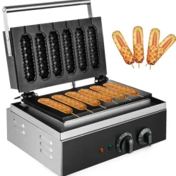 1500W elektrisk korvvåffelmaskin, effektiv och snabb uppvärmning, exakt temperatur- och tidskontroll, genomtänkta detaljer