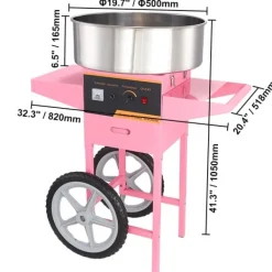 Maskiner För Spunnet Socker-1050W elektrisk sockervaddsmaskin med vagn för olika fester, lämplig för de flesta sorters socker, hög säkerhet, lätt att manövrera
