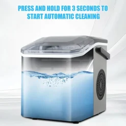 110W 12kg/24 timmar stationär helautomatisk kulformad ismaskin för hushåll med automatisk rengöringsfunktion