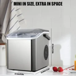 110W 12kg/24 timmar stationär helautomatisk kulformad ismaskin för hushåll med automatisk rengöringsfunktion