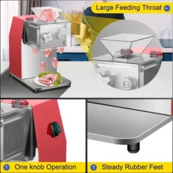 850W 250kg/H 7mm skärtjocklek kommersiell elektrisk köttskärare, hög effektivitet, låg ljudnivå, lätt att rengöra, hög tillämpbarhet