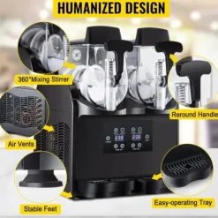 380W kommersiell slushmaskin med 2x2,5 L tank, bekväm manöverpanel, snabb kylning, användarvänlig design, bred applikation