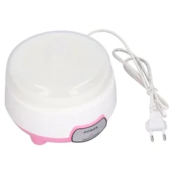 15W 1L mini yoghurtmaskin 360° uppvärmning automatisk yoghurtmaskin för hem EU-kontakt 220V rosa