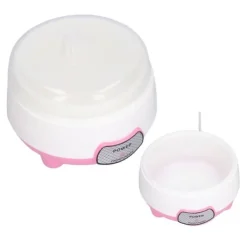 15W 1L mini yoghurtmaskin 360° uppvärmning automatisk yoghurtmaskin för hem EU-kontakt 220V rosa