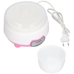 15W 1L mini yoghurtmaskin 360° uppvärmning automatisk yoghurtmaskin för hem EU-kontakt 220V rosa