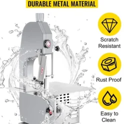 850W 15m/s kommersiell benskärningsmaskin med 3 sågblad, rymlig arbetsbänk med skala, pålitliga skydd, användarvänliga detaljer