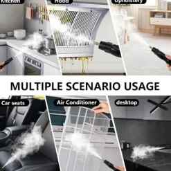 2500W Ångtvätt Handhållen – Tryckångare med 3 Borsthuvuden, 6 Nivåer, 1000ml Vattentank