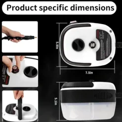 2500W Ångtvätt Handhållen – Tryckångare med 3 Borsthuvuden, 6 Nivåer, 1000ml Vattentank