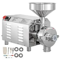 Matkvarnar-2200W 1500rpm 50kg kapacitet 30-50kg/H elektrisk spannmålskvarn med olika tillbehör, justerbar finhet, med överbelastningsskydd