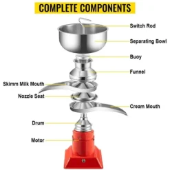 30W 10500RPM 50L/H effektiv elektrisk mjölkkräm centrifugalseparator, 4 timmars kontinuerligt arbete, lätt att installera och använda