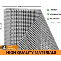 Låd- & Hyllpapper & -Plast-WEEWAM Kökslådans bottenrulle, halkfri Icke-häftande skyddsmatta för lådskåp Hylla Skåp 30 x 600 cm