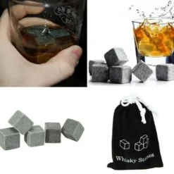 Whiskyisblock - Set med 8 - Falska stenblock - 2 cm - Grå