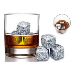 Whiskystenar - Set om 9 - Natursten - Färg grå - Återanvändbara