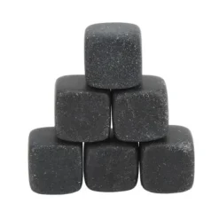 Whiskystenar-Whiskystenuppsättning - GOTOTOP - Basalt - Förvaringspåse - Snabb kylning - Grå färg