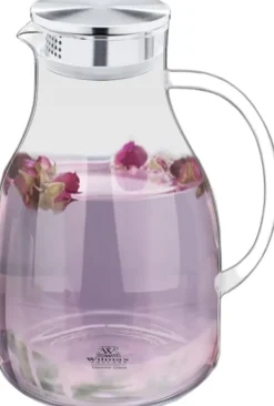 Wilmax glaskaraff 2,5 L i borosilikat, rostfritt lock