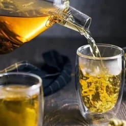 Kaffe- & Tekannor-Wilmax Glastekanna med tesil & bambulock 950 ml – värmebeständig kanna för teblommor & löste