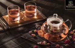 WILMAX Tekanna Glas 1200 ml – Stor Värmetålig Tebryggare med Glasfilter | Presentförpackning