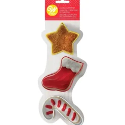 Wilton Jul Utstickare Stjärna-Strumpa-Candy Cane 3 Pack Cookie Cutter