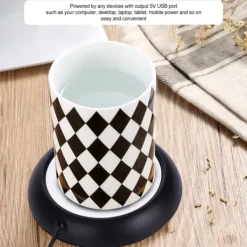 Wood Grain USB Cup Warmer - Håll din dryck varm