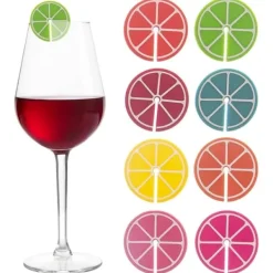 8x färgglada markörer för glas, drycker, dekorationer