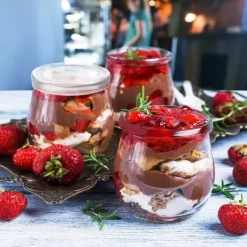 Förvaringsburkar-12x glasburkar Burkar Behållare Koppar Yoghurtkoppar Desserter 200ml