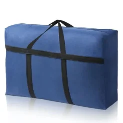 1X85 L Fällbar Sängförvaringsväska Stort Organiseringsväska för Kläder, Påse för Duntäcke, Filtar (72x46x26, Blå)