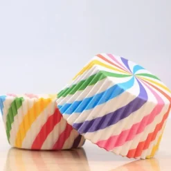 Bakning-100x Randiga Muffinsformar