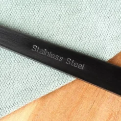 2x salladsskedar svart bestick för servering av sallader och rätter