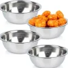 4x stålskål för dipsås, såsbåt, dipskål, salladsskål 11 cm 250 ml