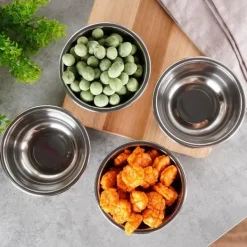 4x stålskål för dipsås, såsbåt, dipskål, salladsskål 11 cm 250 ml