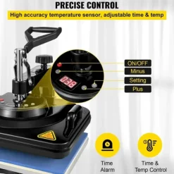 12x15 tum 5 i 1 digital värmepressmaskin, dubbelrörsvärme, lätt att använda