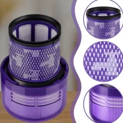 Dammsugartillbehör-2x TVÄTTBART HEPA-FILTER FÖR DYSON V12 ABSOLUTE DETECT SLIM TOTAL FÖRBÄTTRAD
