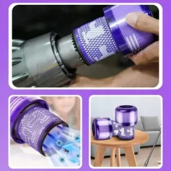 Dammsugartillbehör-2x TVÄTTBART HEPA-FILTER FÖR DYSON V12 ABSOLUTE DETECT SLIM TOTAL FÖRBÄTTRAD
