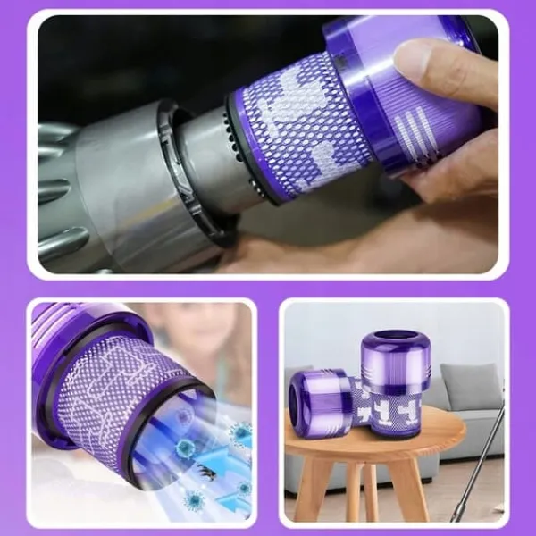 Dammsugartillbehör-2x TVÄTTBART HEPA-FILTER FÖR DYSON V12 ABSOLUTE DETECT SLIM TOTAL FÖRBÄTTRAD