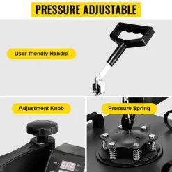 Ångpressar-38X38cm 2-i-1 multifunktionell värmepressmaskin med digital kontrollpanel, snabb uppvärmning, effektiv överföring, lätt att använda