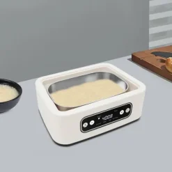 Yogurtmaskiner-Yoghurtmaskin - Elektrisk - 1,6 L - 9 Koppar 100 ml - LED-display - Touchknappar - 20 W 220 V 50 Hz EU-kontakt - 304 Rostfritt stål/glas - Vit