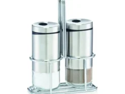 Salt- & Pepparströare-Zeller för salt och peppar, 3 delar, glas/rostfritt stål