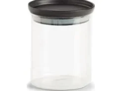 Förvaringsburkar-Zeller förvaringsburk med plastlock, 650 ml, svart, 10,3x13cm cm